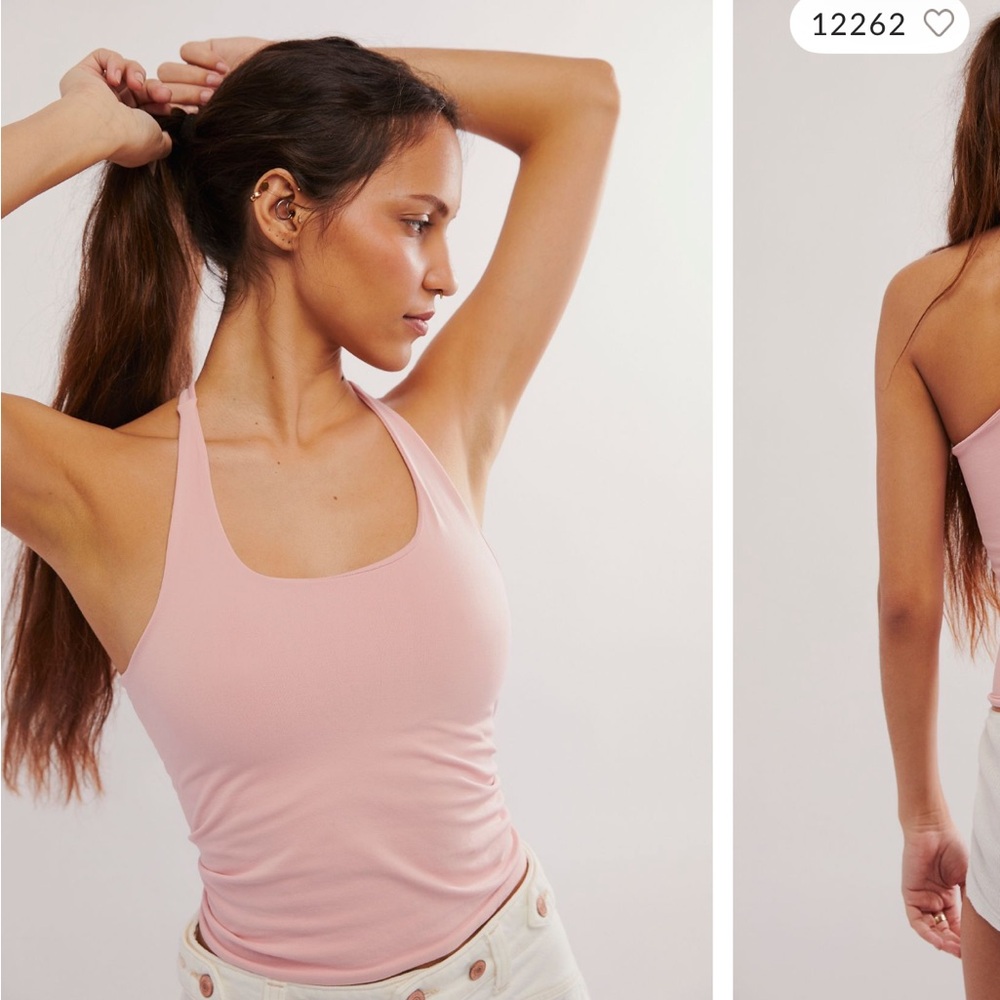 Free People Intimitaly: Clean Lines Racer back Cami, size M-L NWT